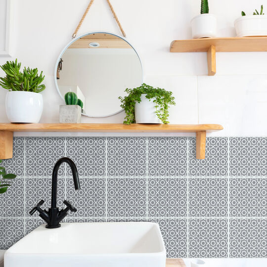 selbstklebende Wandfliesen Wall Tiles Lina grey (6er Set) image number null